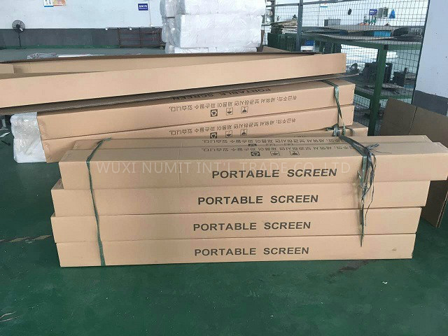 100 Inch Large Portable Projection Screens Portable Floor Screen Pull Up With Matte White Fabric